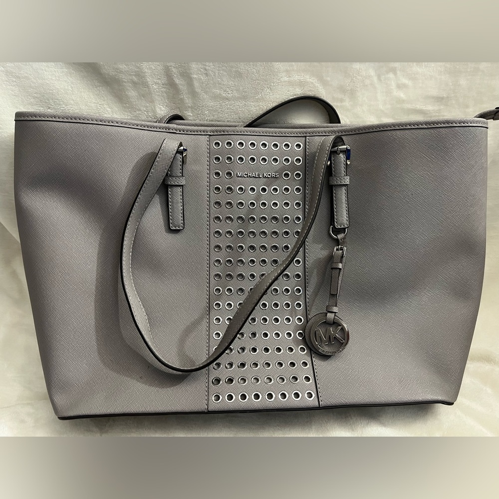 Michael Kors Grey Saffiano Laptop Bag